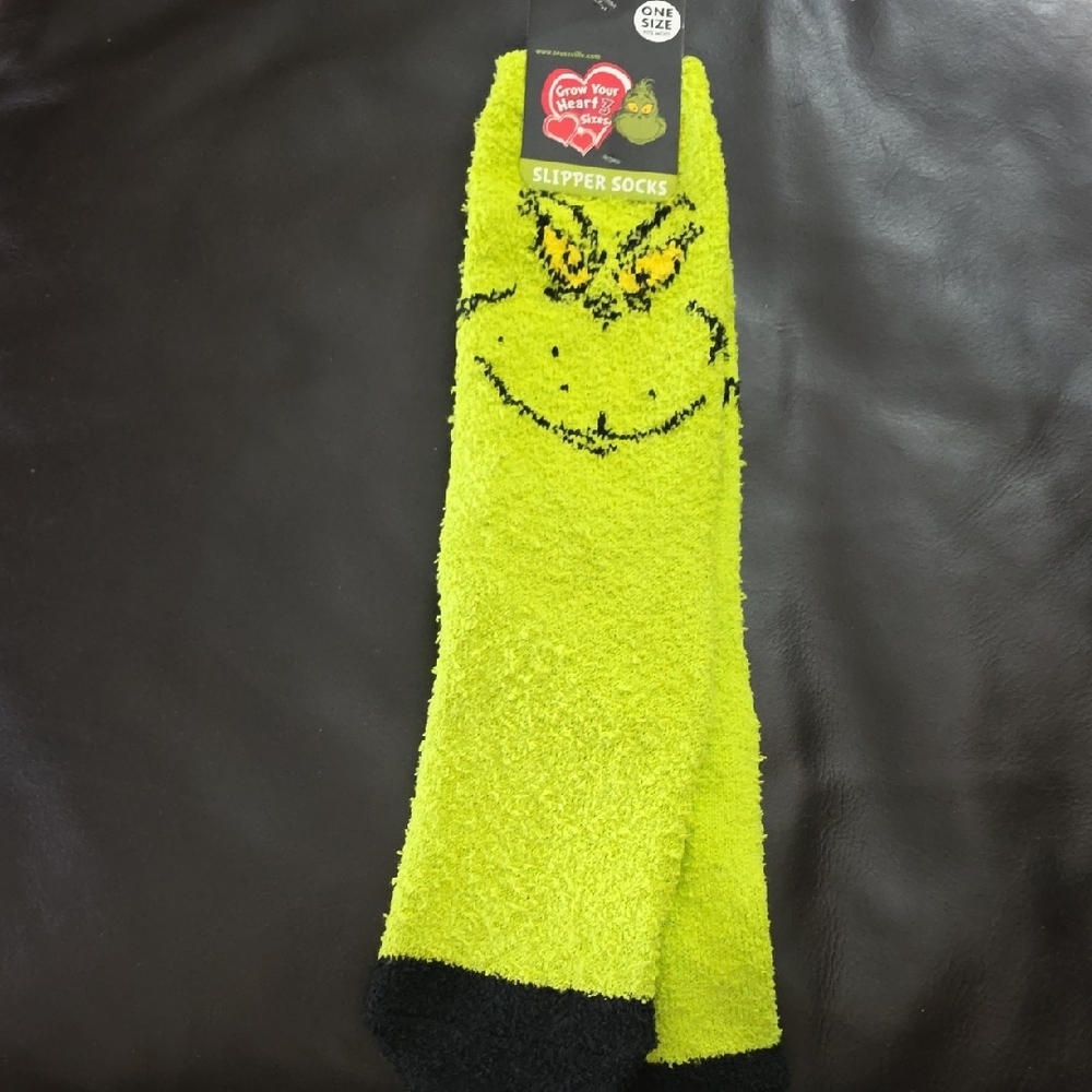 Green Grinch Slipper Socks